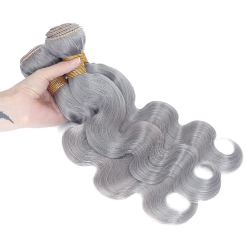 Silver Body Wave Human Hair 3 Bundles (16-20 Inch)