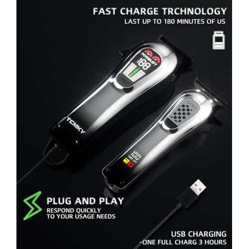 Hair Clippers for Men, Professional Clippers and Trimmers Set, Cordless Clippers for Hair Cutting, Beard Trimmer, Barber Clippers, Rechargeable Electric Shaver