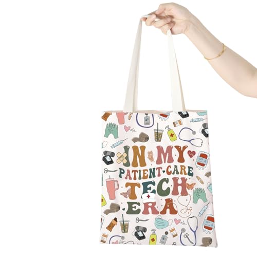 WCGXKO PCT Merchandise Patient Care Tech Gift PCT Nurse Appreciation In My Patient Care Tech Era Canvas Shopping Bag Tote Bag