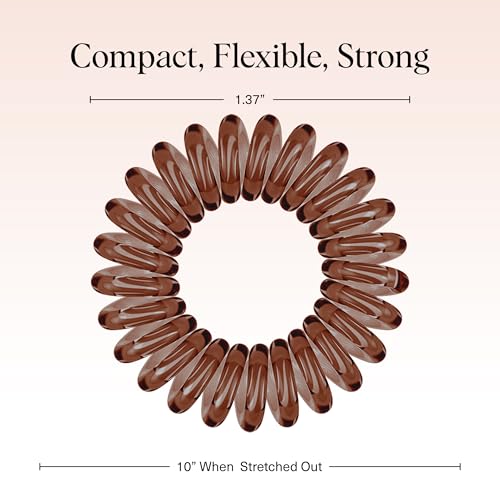 Kitsch Brunette Spiral Hair Ties - 8 Pack Creaseless Coiled Ponytail Holders