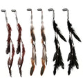 6Pcs Clip In Feather Hair Extensions with Comb - Boho