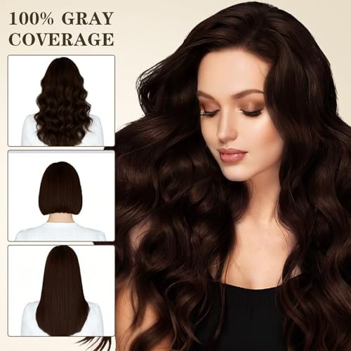 Dark Brown Hair Dye Shampoo | Gray Coverage, 3-in-1 Formula