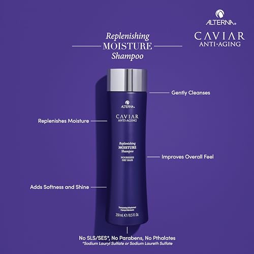 Alterna CAVIAR Anti-Aging Replenishing Moisture Shampoo | For Dry, Brittle Hair | Protects, Restores & Hydrates | Sulfate Free