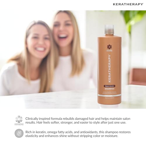 KERATHERAPY Keratin Infused KeratinFIXX Repair Shampoo, 33.8 fl. oz., 1000 ml - Repair Shampoo for Dry, Damaged or Frizzy Hair with Caviar Extract, Argan Oil & Kerabond Technology to Repair Breakage