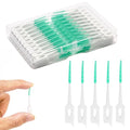 ACSKD Green Dental Floss Picks 200 Count - Soft Rubber Brush Head Interdental Toothpicks for Travel