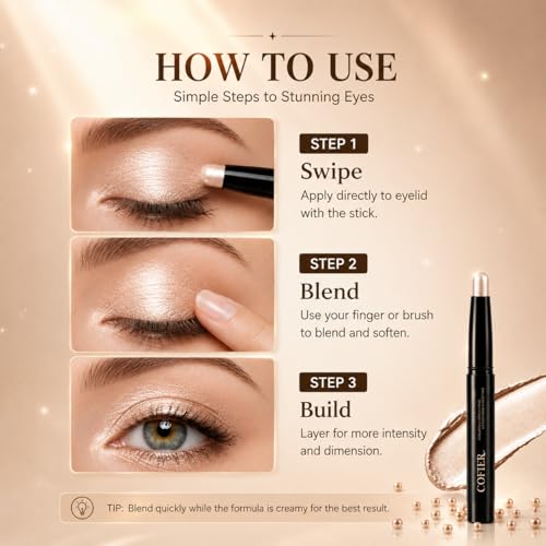 CoFier Cream Eyeshadow Stick - Waterproof, Blendable, Crease-Proof