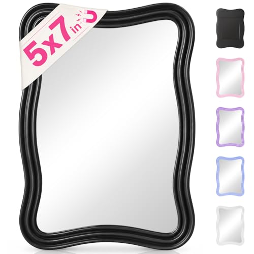 Magnetic Locker Mirror - Small 5x7 Real Glass Mirror for School & Office Lockers