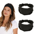 2 Pack Wide Non-Slip Headbands for Women - Sweat Absorbent