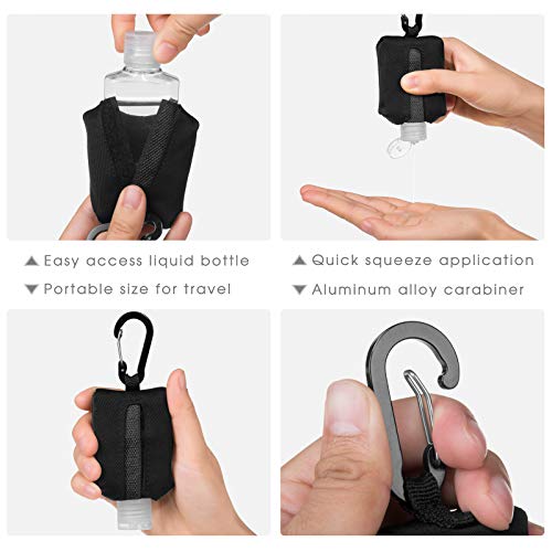 Jollsung 60ML Refillable Hand Sanitizer Bottle Case with Carabiner