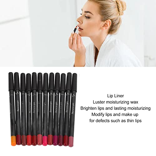 12Pcs Lip Liner Contour Pencil, Lip Liner Contour Pencil Matte Lipstick Set for Beauty Lovers Lipstick Pencil Makeup Tool Set Lip Contour Pencil Matte Lipstic