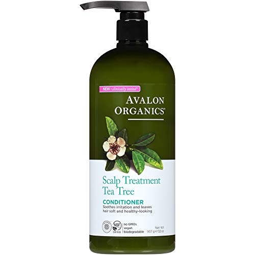 Avalon Organics Scalp Treatment Tea Tree Conditioner, Encourages Scalp Well-Being and Leaves Hair Soft, 32 Fluid Ounces