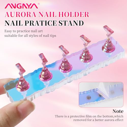 ANGNYA Magnetic Nail Stand Set – Aurora Display Holder for Press On Nails