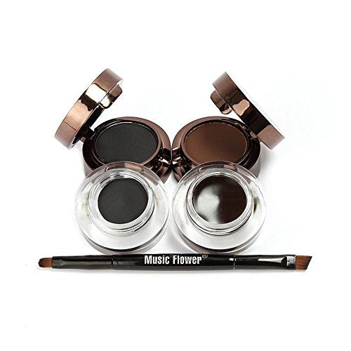 UCANBE 4-in-1 Gel Eyeliner & Eyebrow Powder Kit Brown Black