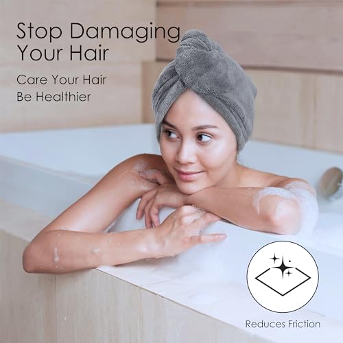 TENSTARS Hair Towel Wrap 5 Pack - 320GSM Microfiber Quick Dry
