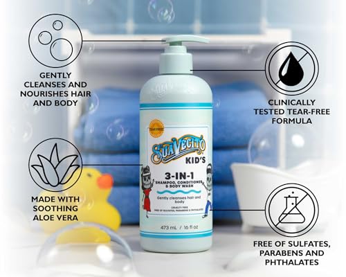Suavecito Kids 3-in-1 Shampoo & Body Wash, Milk & Honey, 16oz
