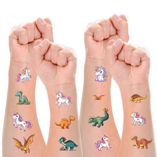 Tattoos for Kids, 350+ Mixed Styles (37 Sheets) Temporary Tattoos Stickers Set Gift for Girls and Boys, Space Dinosaur Animals Butterfly Tattoos for Kids Birthday Party Supplies