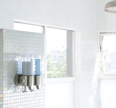 simplehuman Triple Wall Mount Shower Dispenser - 3 Pumps, Stainless Steel