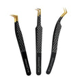 Lash Tweezers for Eyelash Extensions,Precision Fiber Tip for Volume Eyelash Extensions,Lash Extension Tweezers for Easy Application and Removal-A01+04+09
