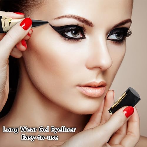 Black Gel Eyeliner Stick Set, 2 PCS Waterproof Eye Liner