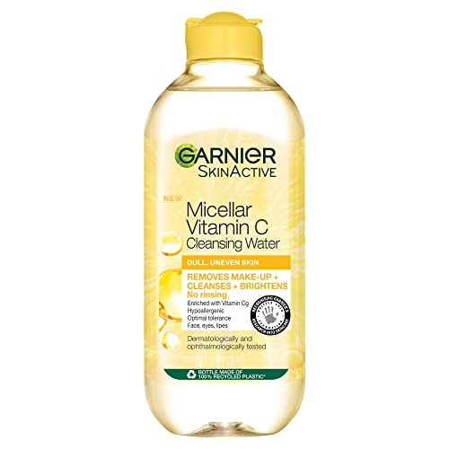 Garnier Micellar Water with Vitamin C - Facial Cleanser & Makeup Remover, 13.5 Fl Oz