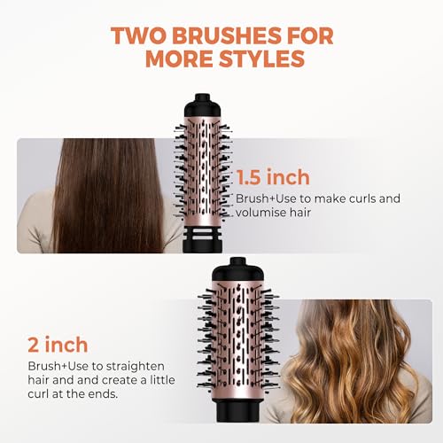 OKWRAP 3-in-1 Rotating Hair Dryer Brush with 2 Detachable Brushes
