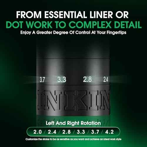 INKin Tattoo Gun Kit, Inkflexo Wireless Tattoo Machine with 6 Adjustable Strokes 2.0mm - 4.2mm Rotary Tattoo Pen Kit with 2Pcs Batteries 1600mAh Power Supply OLED Display for Beginners and Artists