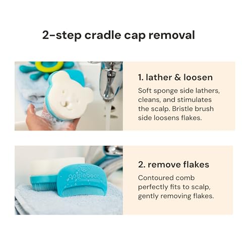 oogiebear Cradle Cap Brush Kit for Babies - Gentle Scalp Care