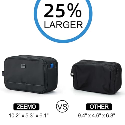 ZEEMO Medium Travel Toiletry Bag - Water-Resistant Dopp Kit