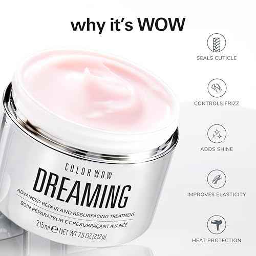 COLOR WOW Dreaming Advanced Repair and Resurfacing Treatment| Hair Mask for Anti-Frizz, Anti-Damage, Delivers Flawless Strands