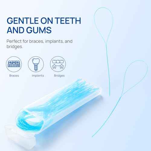JMU 100 Count Floss Threaders, Dental Floss Threader for Braces, Bridges, Implants, 50 Count (Pack of 2)