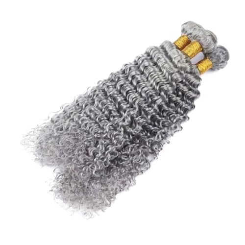 Silver Grey Deep Wave 3 Bundles Brazilian Hair 30" 150G