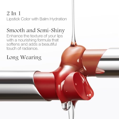 CARSLAN Essence Lipstick, Moisturizing, Plumping, Shiny Lip Color, Non Sticky Lipstick with Vitamin E, Sooth, Soften Lip, J302
