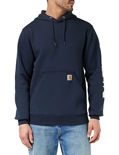 Carhartt Men's Loose Fit Midweight Logo Sleeve Graphic Sweatshirt, Blue Glow