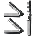3PCS Travel Foldable Anti-Static Hair Comb Set - Double Headed Hairdressing Tools for Men & Women - Black