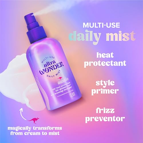 Aussie Ultra Wonder Daily Mist Detangler, 7.6oz - Heat Protection & Anti-Breakage