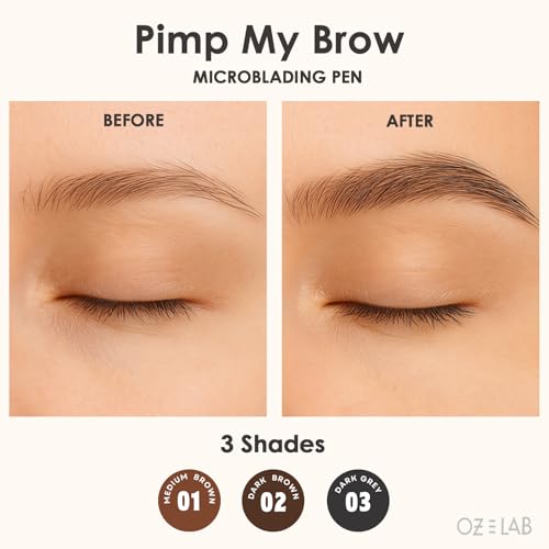 Microblading Eyebrow Pen – 4-Fork Tip, Waterproof, Dark Grey