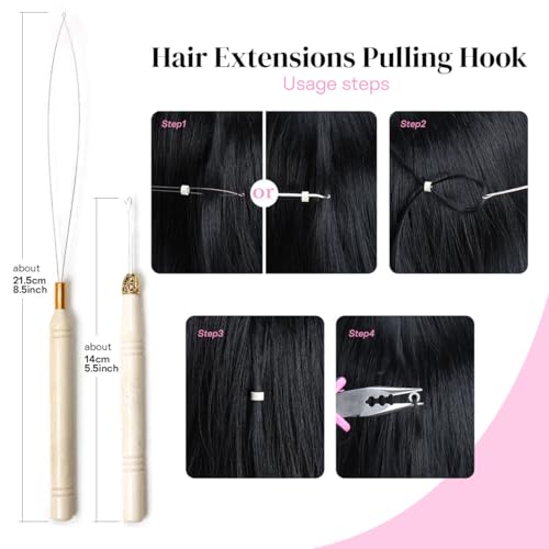 Kraler Professional Hair Extension Tool Kit with 200 Silicone Beads