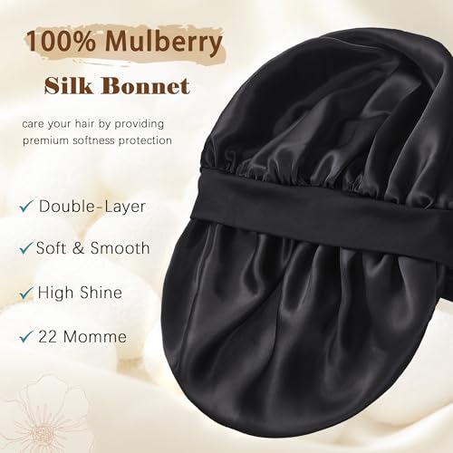 Mulberry Silk Bonnet for Sleeping - Double Layer Hair Cap