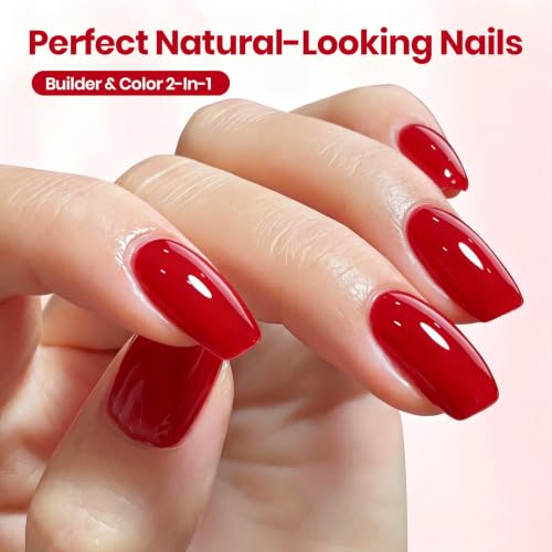 Beetles 8-in-1 Red Builder Gel Nail Kit with Brush - Crimson Allure 15ml