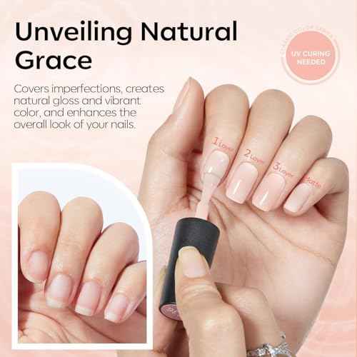 modelones French Tip Gel Nail Polish Set 2 Pcs 15ml Milk White and Nude Pink French Manicure Kit Jelly Nude Soak Off UV Natural Base Color Gel Polish Nail Art Home DIY Gift for Women