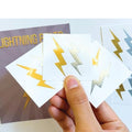 Metallic Lightning Bolt Temporary Tattoos, 48-Pack