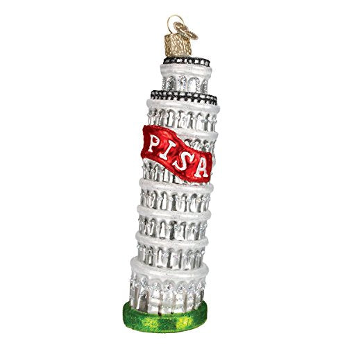 Old World Christmas Cities, Places and Landmarks Glass Blown Ornaments for Christmas Tree Leaning Tower of Pisa