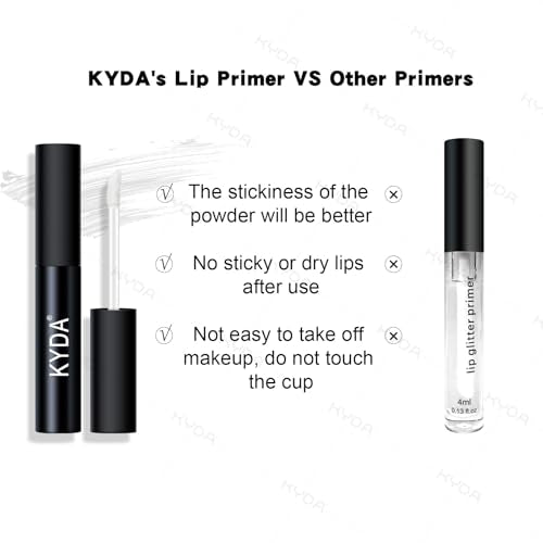 KYDA Glitter Lip Kit - 3 Diamond Metallic Colors with Primer
