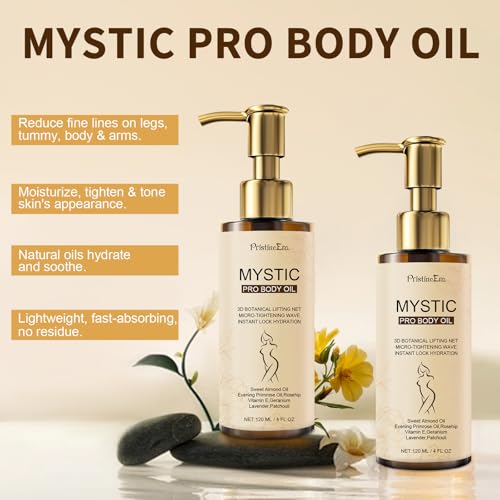 Mystic Body Firming Oil Deep Lasting Hydration and Firming Skin for Full Body Skin Tightening Body Oil After Shower 4.23 fl oz (Citrus)