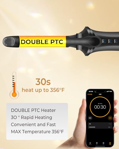 Cordless Rechargeable Curling Iron with USB & 4000mAh Battery