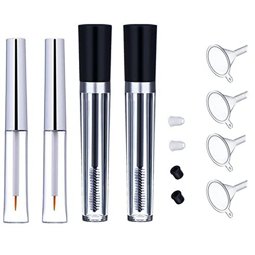 DIY Mascara & Eyeliner Tubes Kit, 8ml & 7ml Empty Bottles with Wands