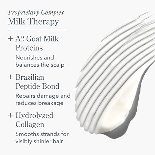 Beekman 1802 Milk Therapy Peptide Conditioner ? Boosts Hair Softness & Shine with Goat Milk Proteins, Brazilian Flex Peptide Bond & Hydrolyzed Collagen, Safe for Color-Treated Hair, 8 Fl Oz