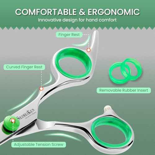 Hair Cutting Scissors ? Professional Hair Shears - Premium Stainless Steel Haircut Scissors Kit with Comb and Case - Barber Shears for Salon & Home Use, 6.0 Inch