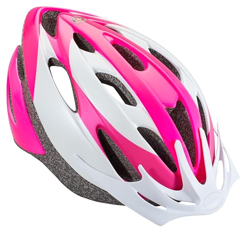 Schwinn Thrasher Bike Helmet for Adult Men Women Age 14+ with Suggested Fit 58-62cm, Lightweight with Adjustable Side and Chin Strap, No Light, Pink/White