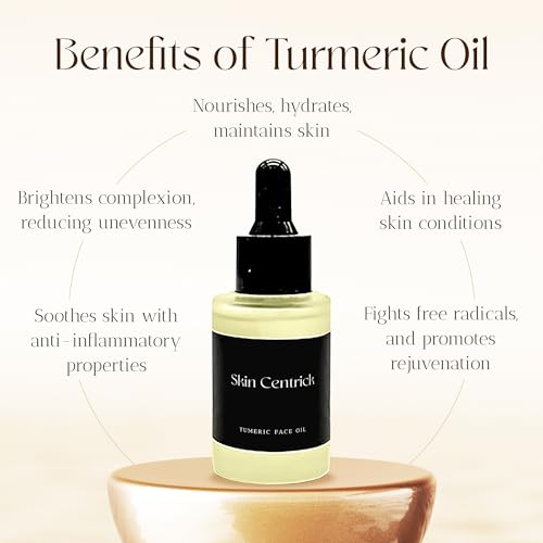 Turmeric Oil for Face and Body - Organic Makeup Remover with Antioxidant and Hydrating Properties, Fights Acne, Evens Tone